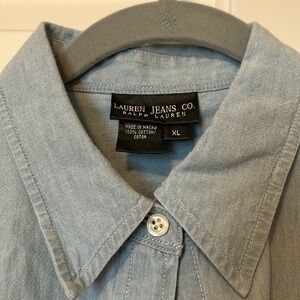 Ladies RALPH LAUREN Button Down Chambray Shirt, sz XL